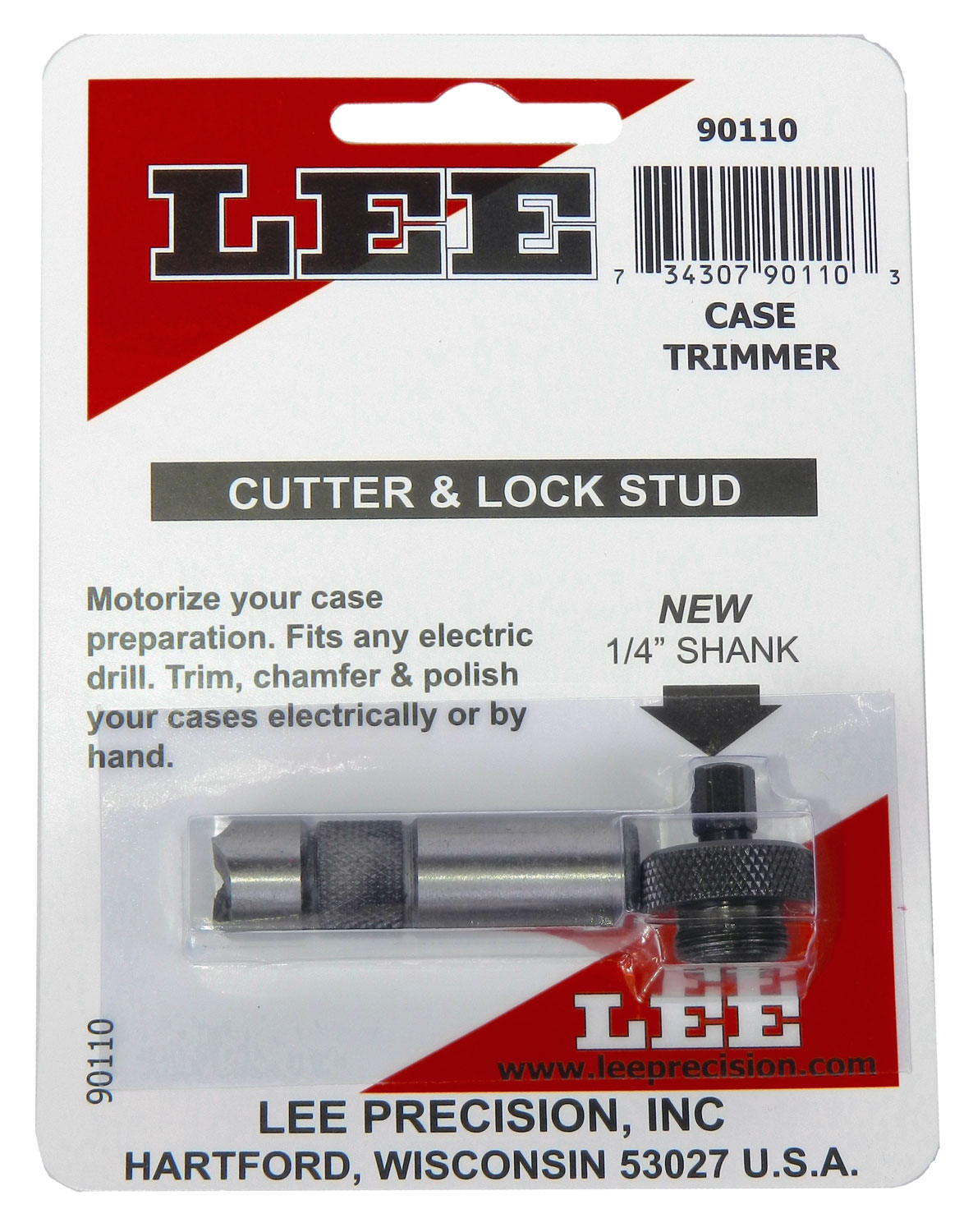 Lee Precision 90110 Cutter & Lock Stud Case Trimmer Stainless Steel