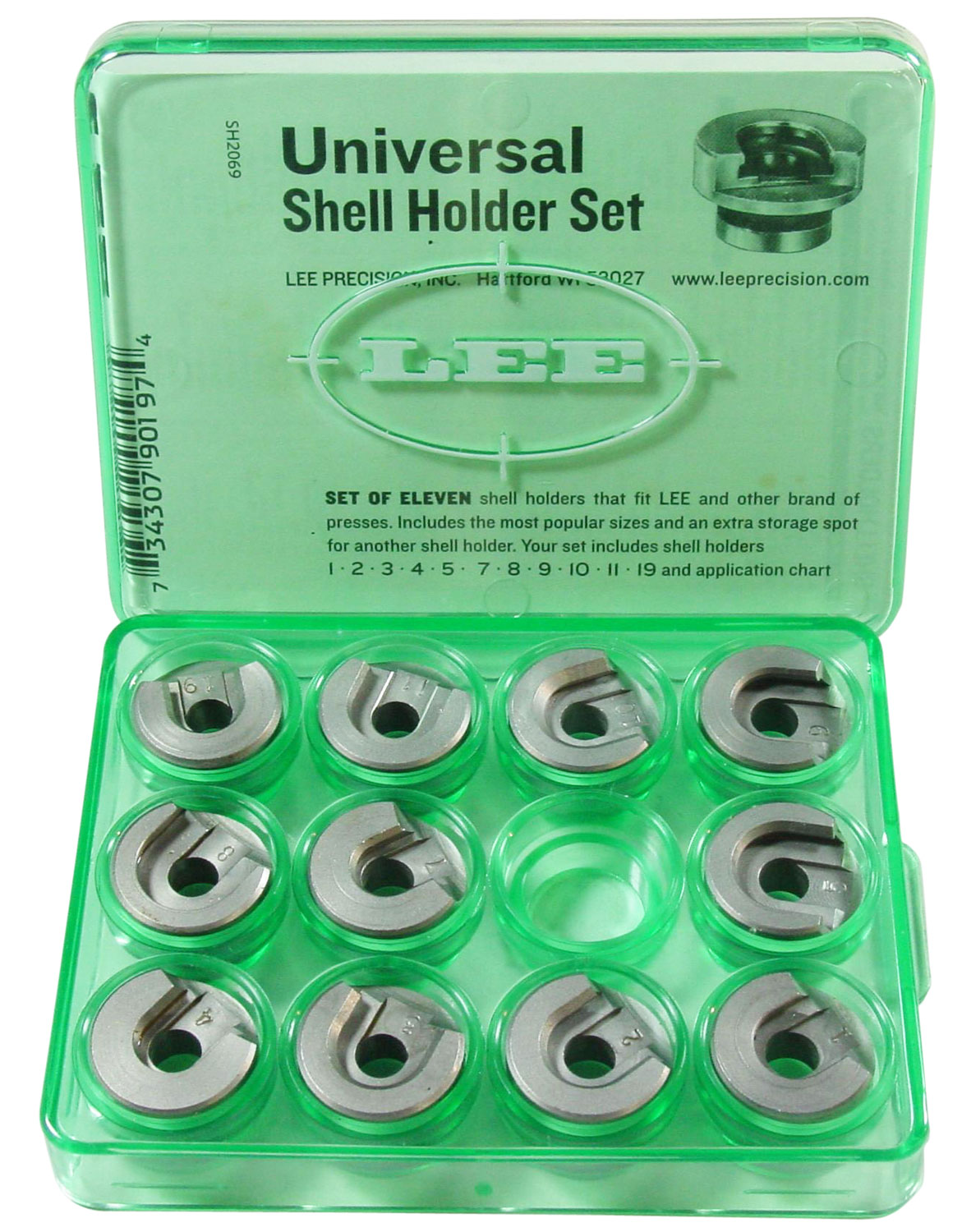 LEE PRESS 11-SHELLHOLDER KIT W/GREEN STORAGE BOX