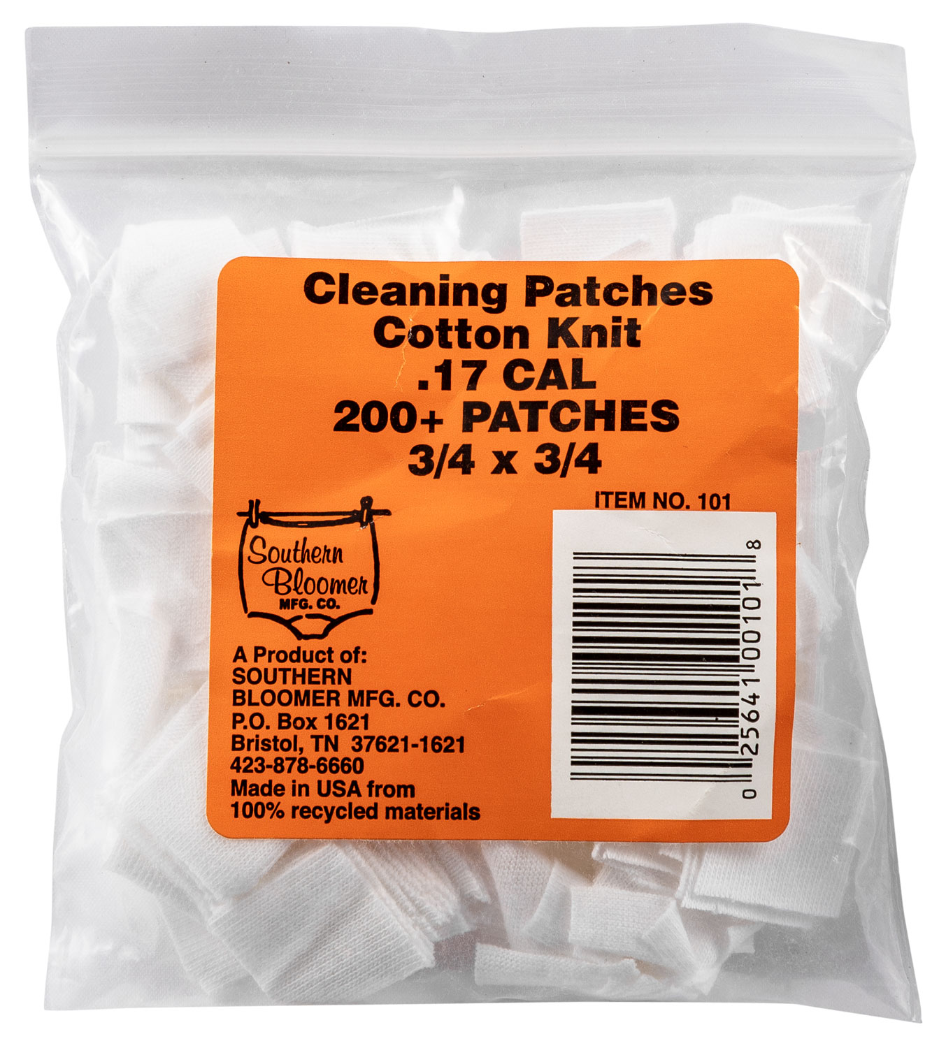 Southern Bloomer 101 Cleaning Patches  17 Cal Cotton 200 Per Pack