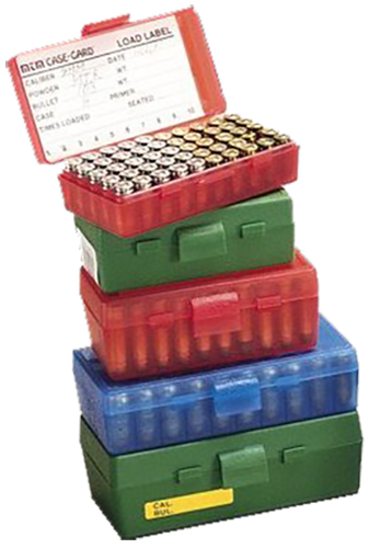 MTM AMMO BOX .38/.357 50-RNDS. FLIP TOP STYLE GREEN