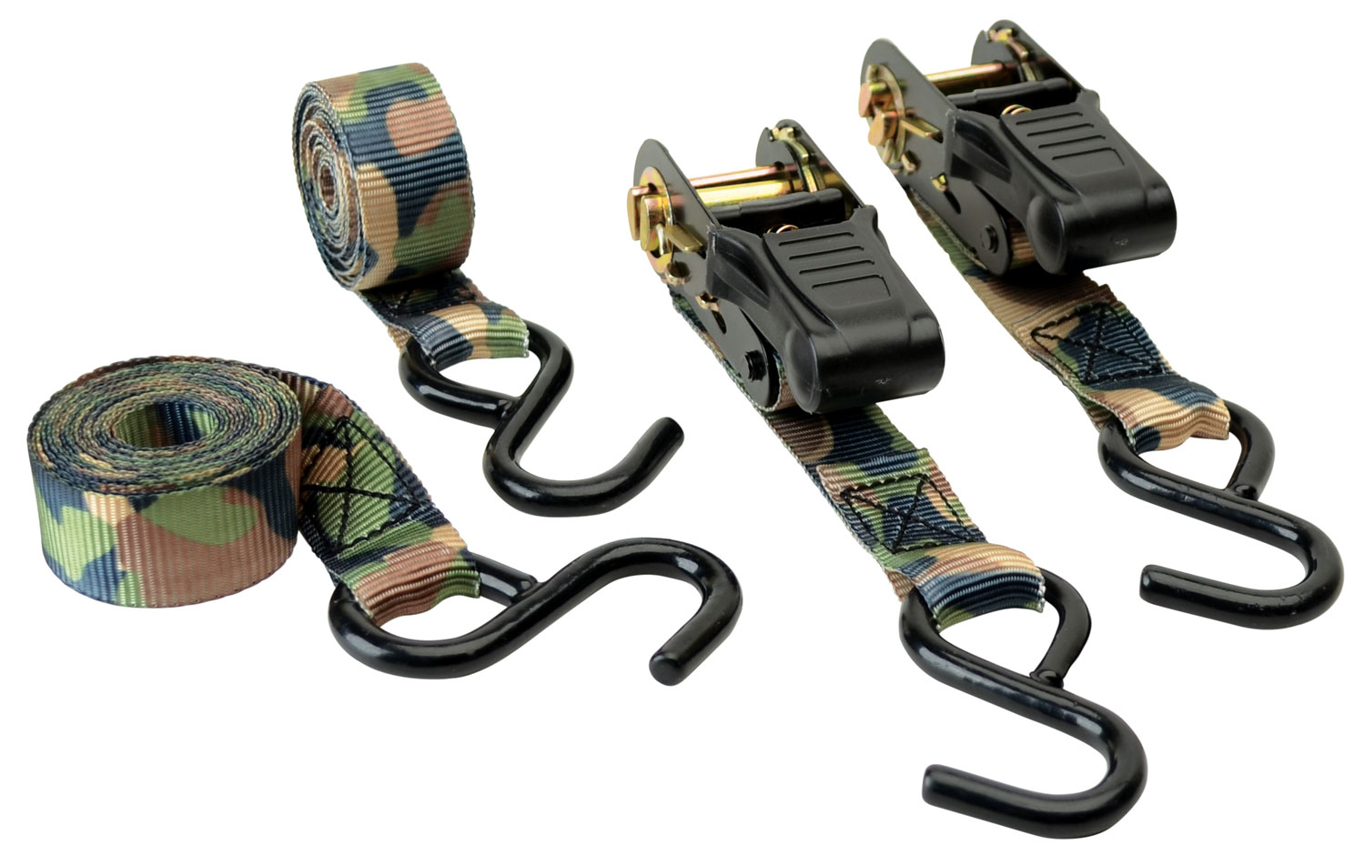 HME RS4PK Camouflage Ratchet Tie Down Straps Camouflage 4 Pack