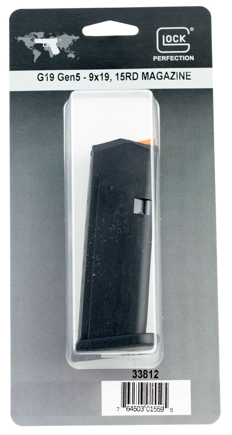 Glock 33812 OEM  Black Detachable 15rd 9mm Luger for Glock 19 Gen5