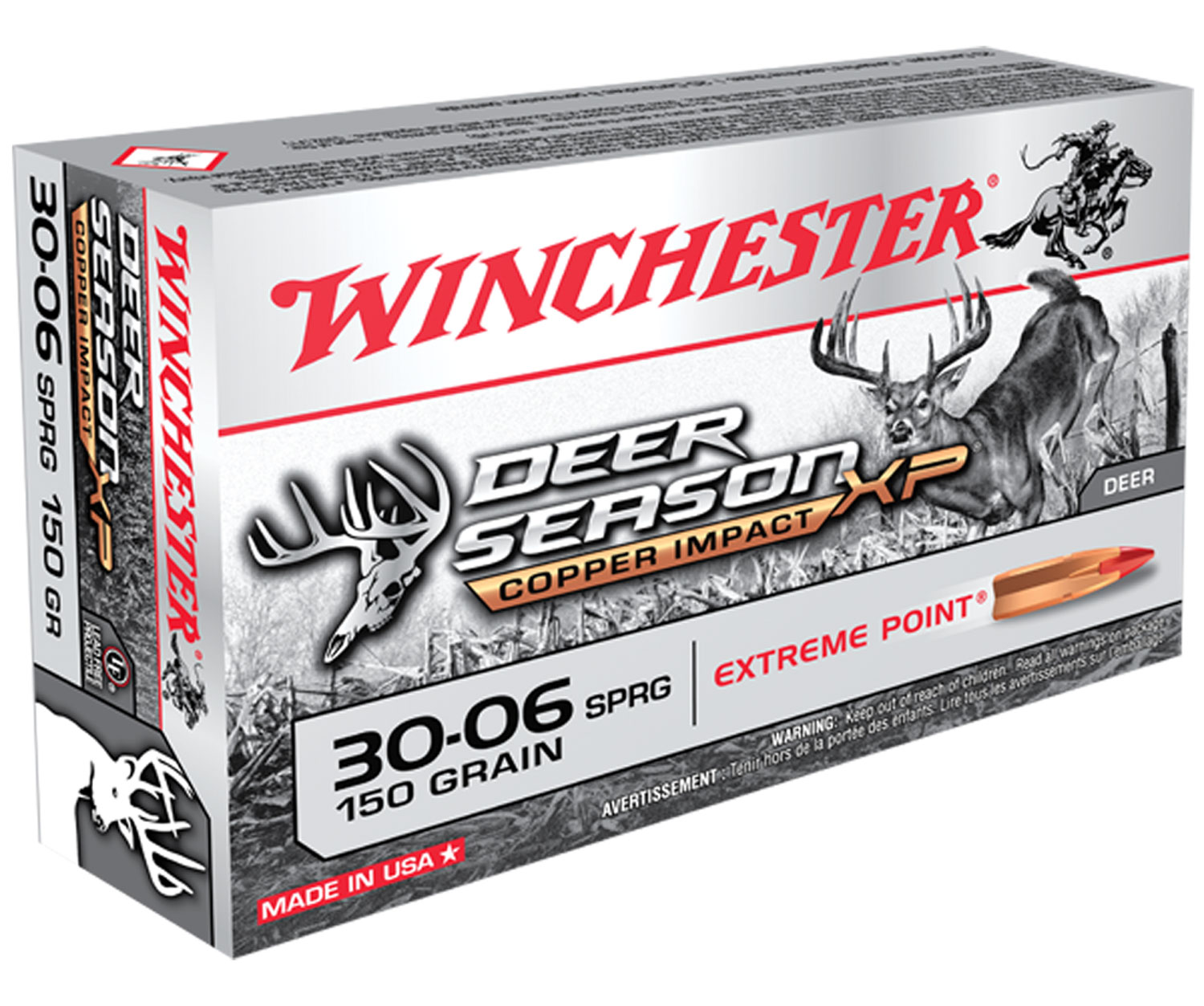 WINCHESTER DEER XP 30-06 SPFLD 150GR CPPR IMP 20RD 10BX/CS