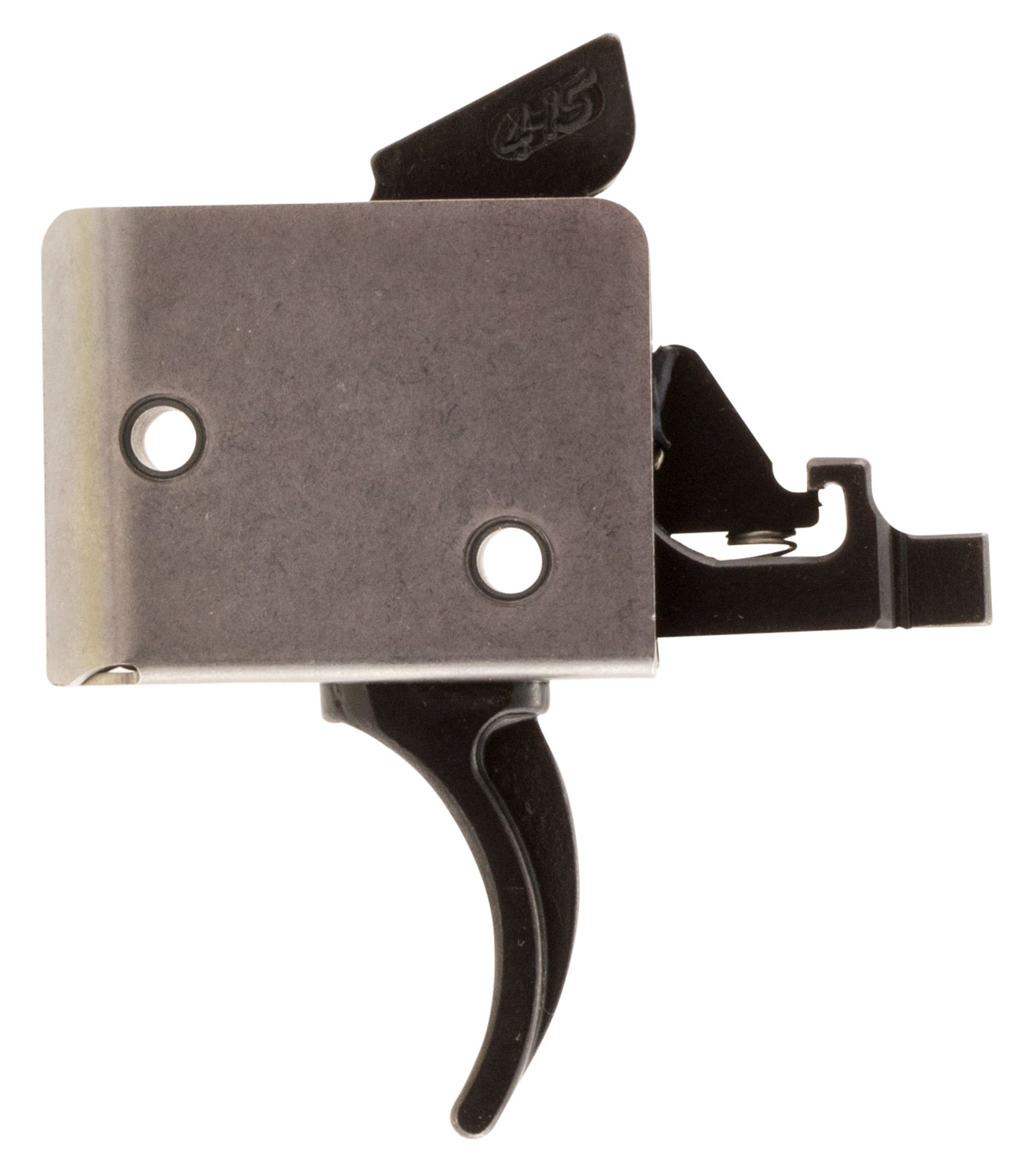 CMC Triggers 92502 Drop-In  Two-Stage Curved Trigger with 2 lbs Draw Weight & Black/Silver Finish for AR-15/AR-10