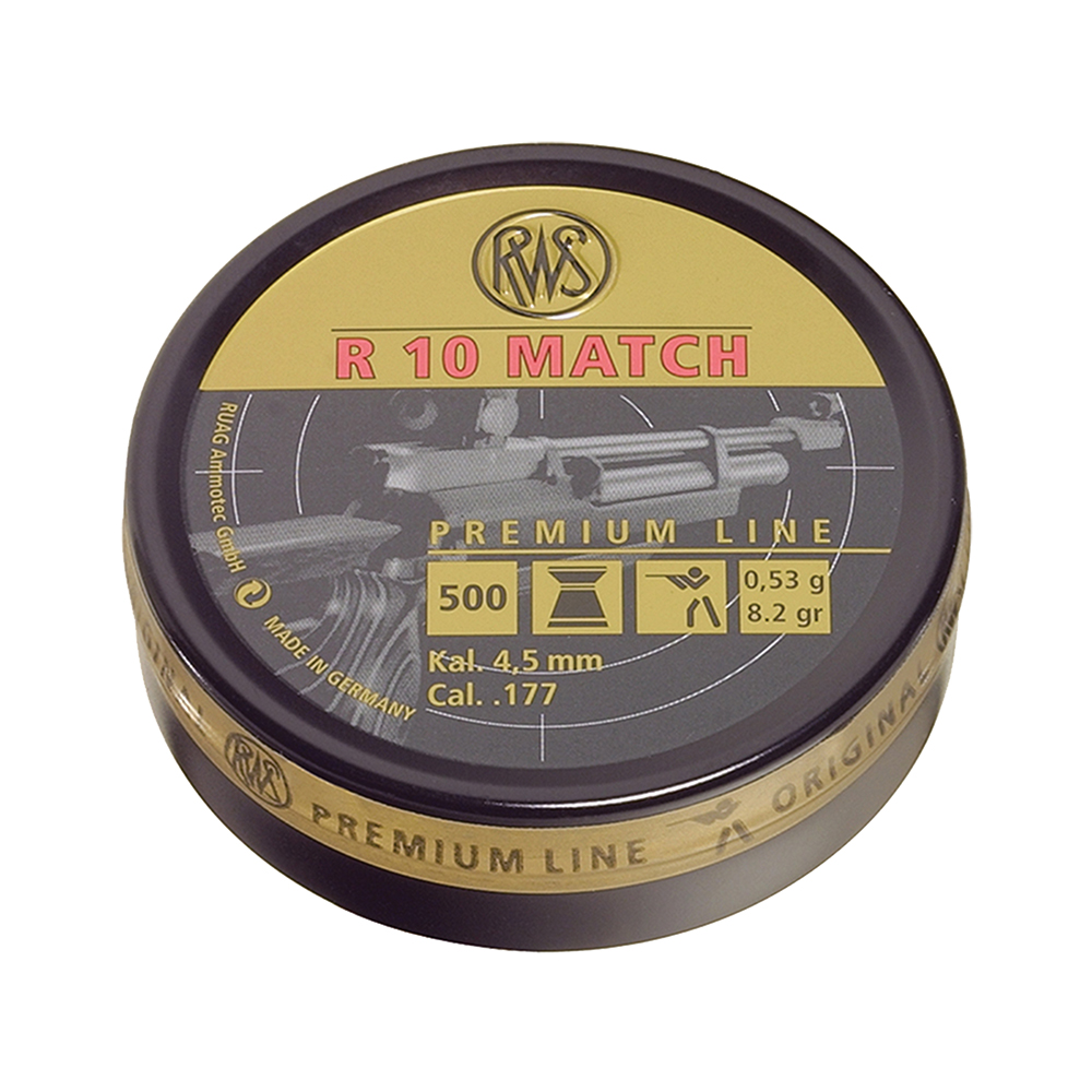 RWS/Umarex 2315014 R10 Match Pellets .177 Pellet Lead Wadcutter Pellet 500 Per Tin