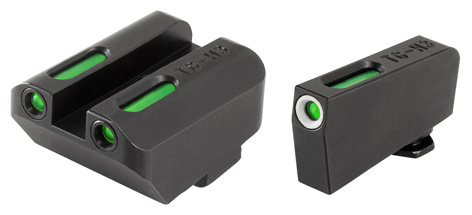 Truglo TFX Tritium/Fiber-Optic Day/Night Sight Set fits GLOCK 17 / 17L 19 22 23 24 26 27 33 34 35 38 and 39 (Suppressor Low) - White Outlin