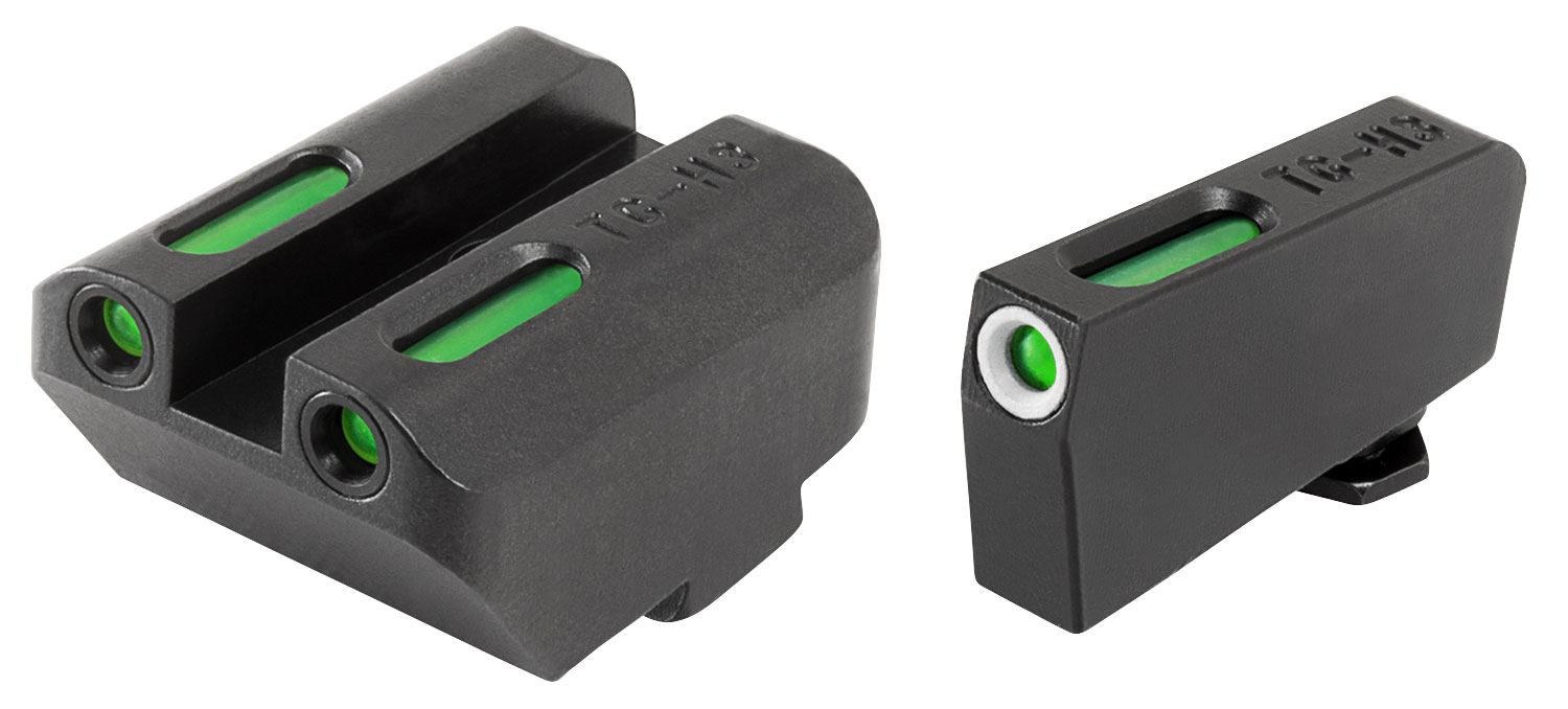 Truglo TFX Tritium/Fiber-Optic Day/Night Sight Set (Suppressor Height) fits Glock 20 21 25 28 29 30 31 32 37 40 and 41 - White Outline Front