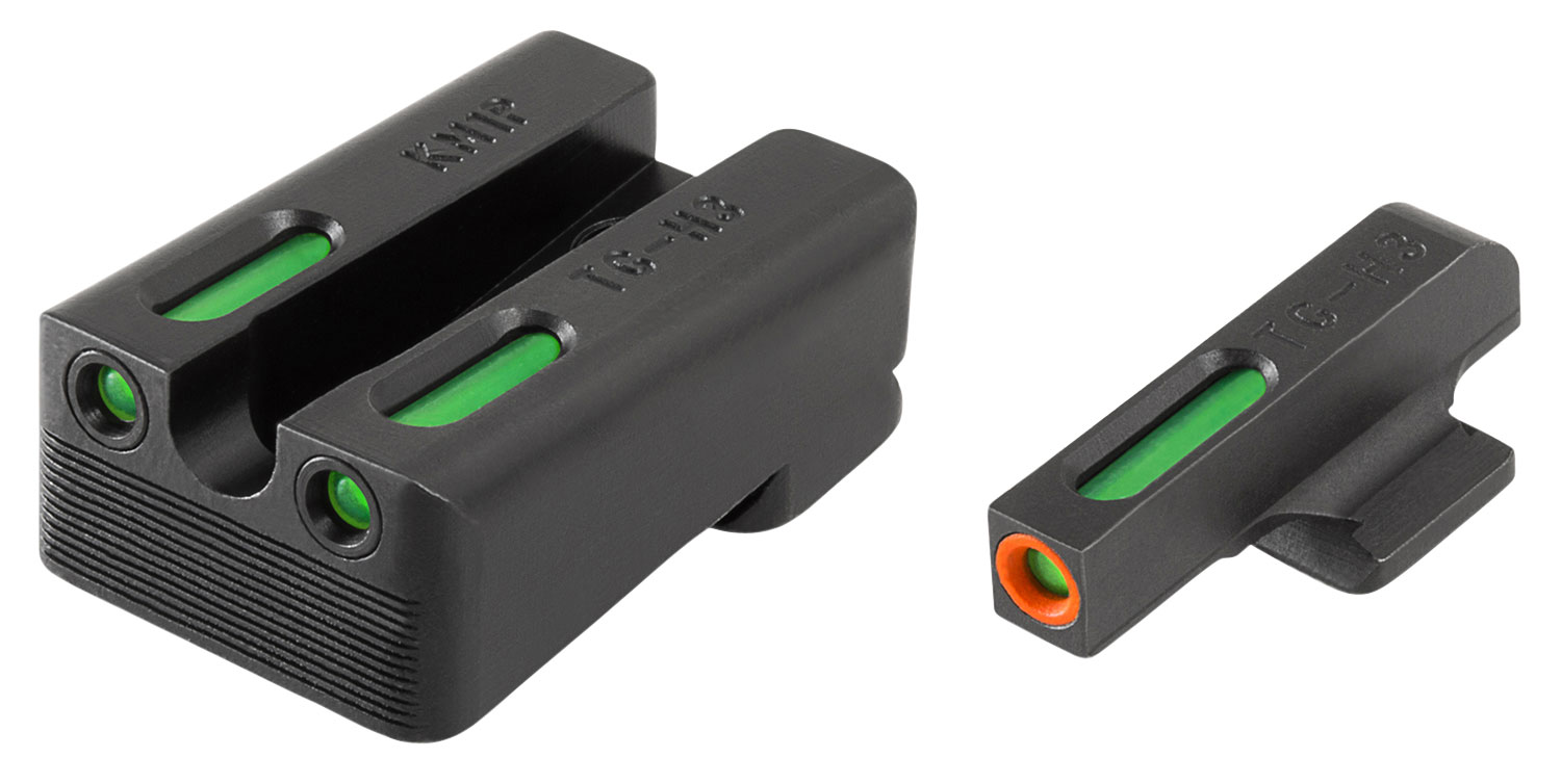 Truglo TFX Pro Tritium/Fiber-Optic Day/Night Sights Fit Kimber 1911 models w/ FIXED REAR SIGHT - Orange Outline Front/Rear Green