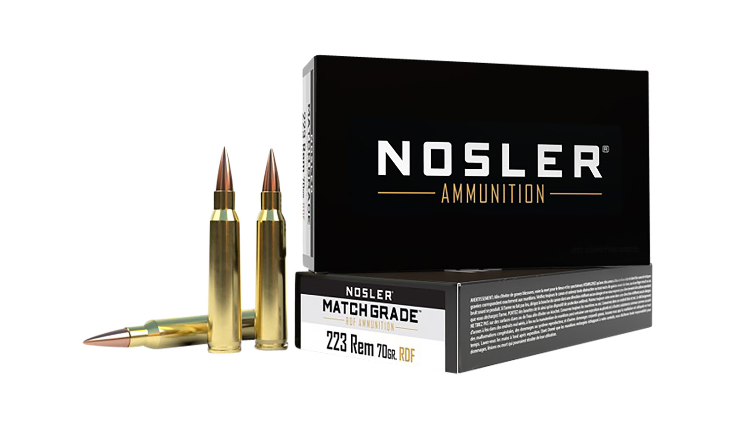 NOSLER MATCH GRADE 223REM 70GR RDF HPBT 20RD 20BX/CS