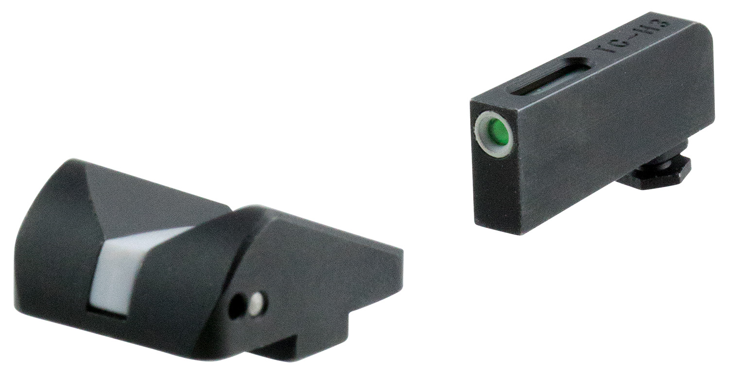 TruGlo TG13GLFST TFX Night Sight Set White Fiber Optic, Tritium Front/ White Stripe Rear/Black Nitride Fortress Frame, Compatible w/Most Glock Except MOS, Front Post/Rear Dovetail Mount
