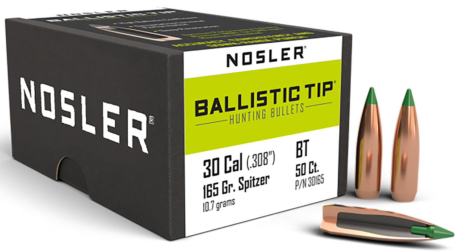 NOSLER BULLETS 30 CAL .308 165GR BALLISTIC TIP 50CT