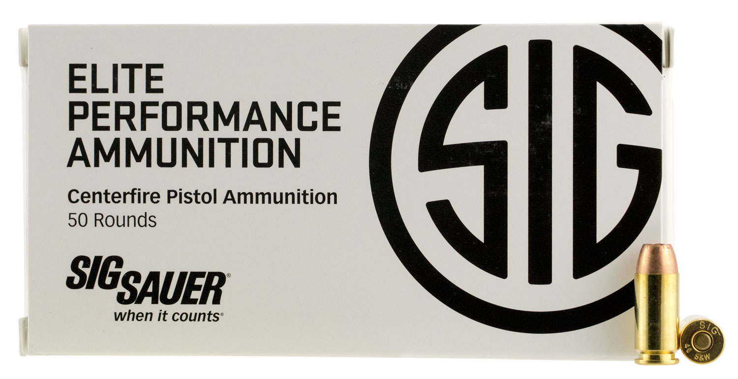 Sig Sauer E40SW150 Elite V-Crown  40 S&W 165 gr Jacketed Hollow Point (JHP) 50 Bx/ 10 Cs