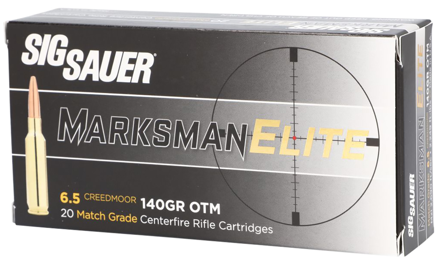 Sig Sauer E65CM120 Marksman Elite  6.5 Creedmoor 140 gr Open Tip Match 20 Per Box 10 Cs
