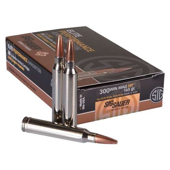 Sig Sauer E3WMH120 Elite Copper Hunting  300 Win Mag 165 gr 3110 fps Copper Solid 20 Bx 10 Cs