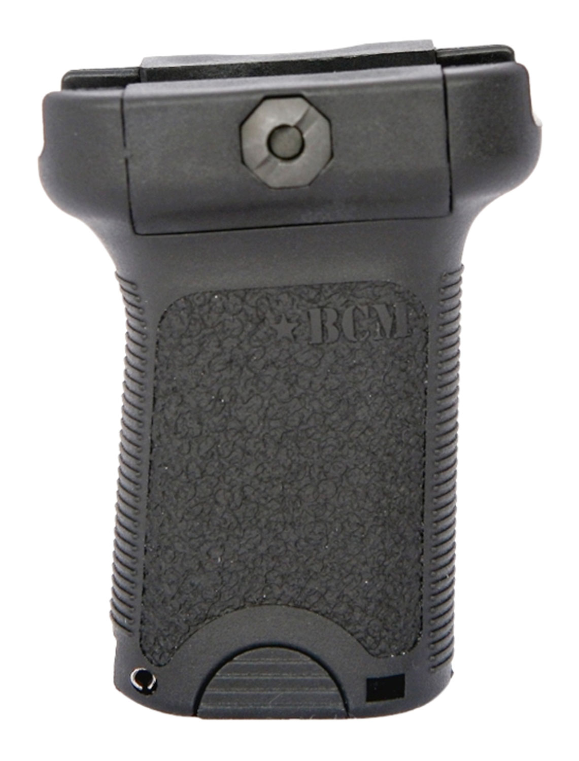 BCM VGSBLK BCMGunfighter Short Vertical Grip Made of Polymer With Black Aggressive Textured Finish with Storage Compartment for Picatinny Rail