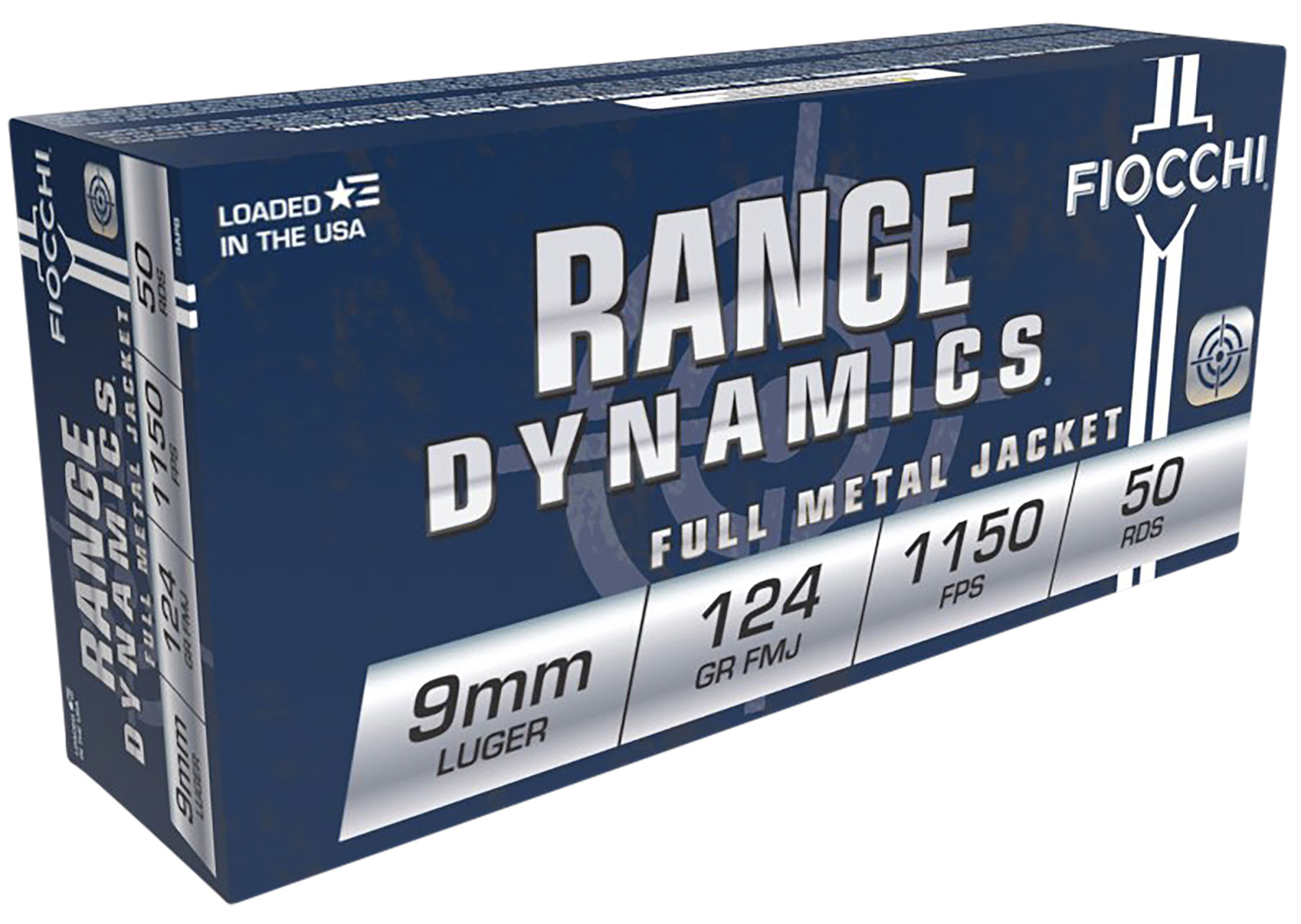 Fiocchi Pistol Shooting Dynamics Handgun Ammunition 9mm Luger 124 gr FMJ 1180 fps 50/box