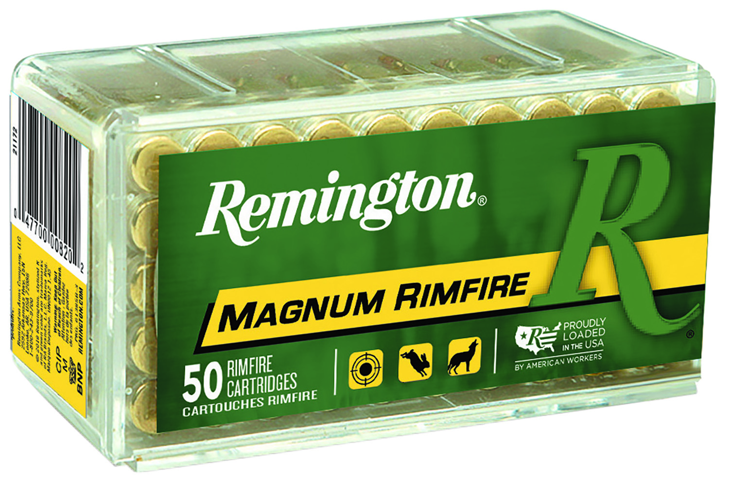 Remington R22M1 Magnum Rimfire Ammo 22 WMR, JSP, 40Gr, 50Rnd, Boxed