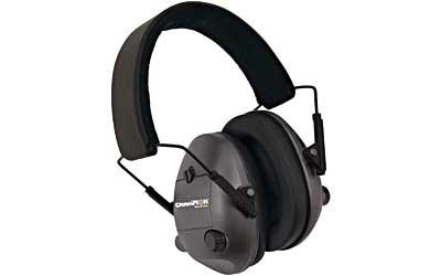 Champion Targets 40974 Electronic Muffs  25 dB Over the Head Black Ear Cups with Adjustable Black Headband for Adults