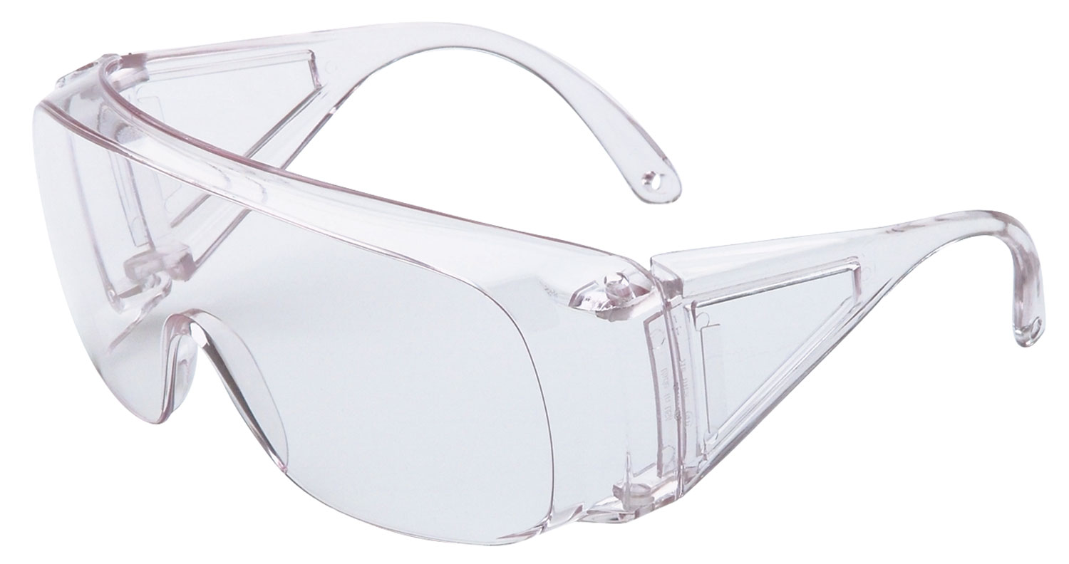 Howard Leight R01701 HL100 OTG 99.9% UV Rated Polycarbonate Clear Lens with Clear Wraparound Frame & Molded Nose Piece for Adults