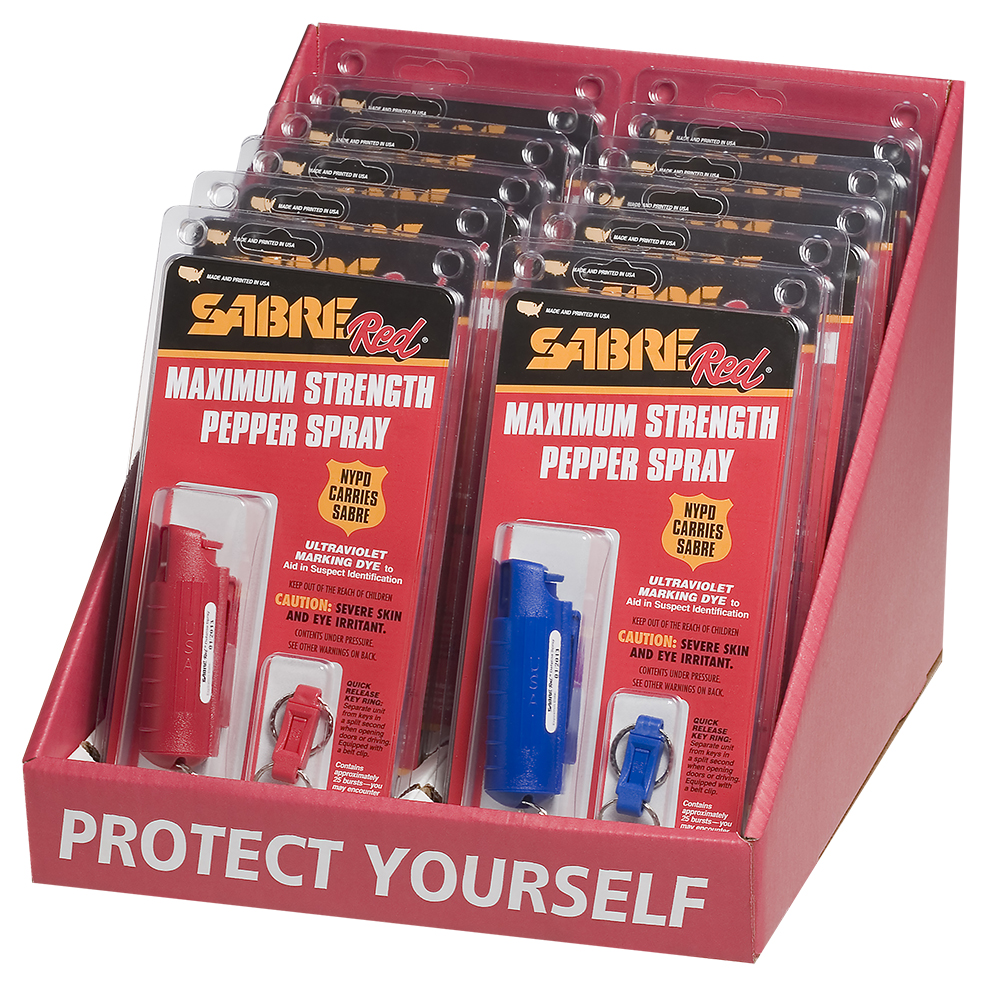 Sabre BXHC14AC Counter Top Display Pepper Spray Blk/Red/Pink 12Pk