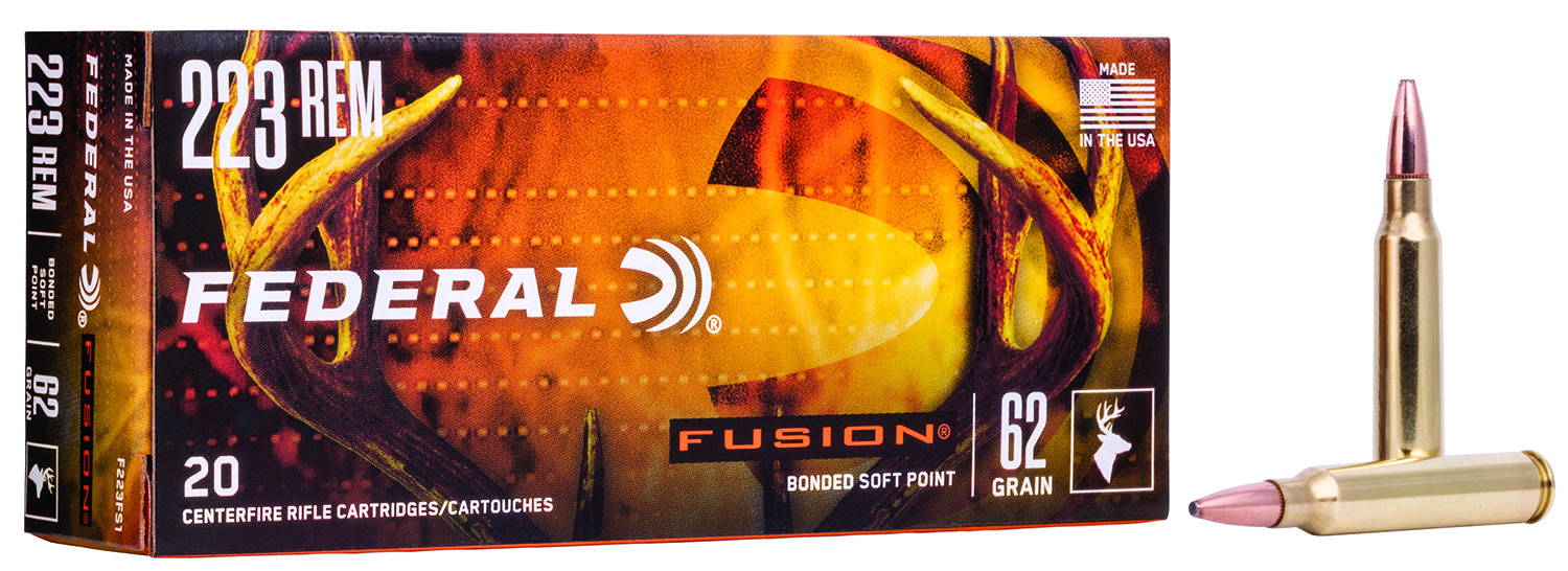 Federal F223FS1 Fusion  223 Rem 62 gr Fusion Soft Point 20 Bx/ 10 Cs