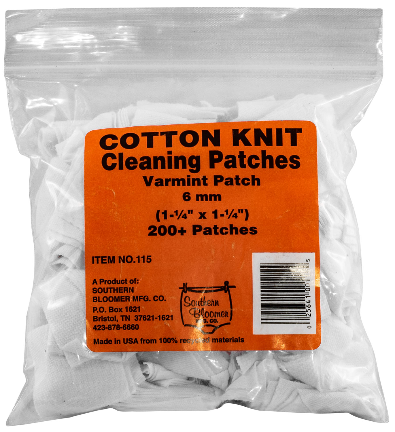 Southern Bloomer 115 Cleaning Patches  6mm Cotton 200 Per Pack