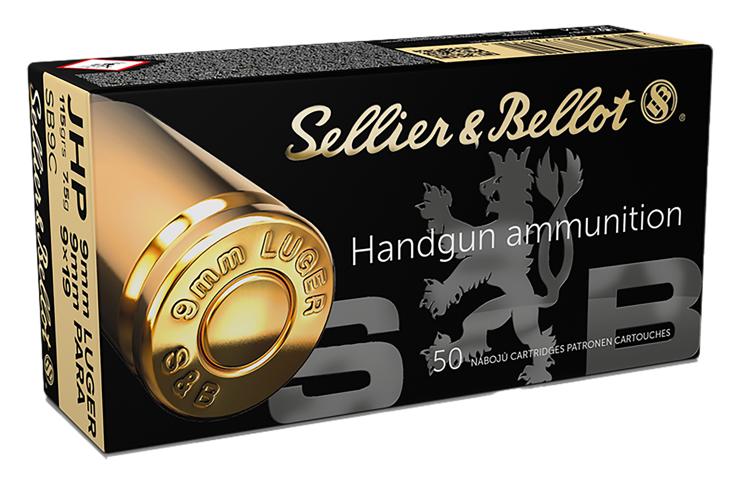 Sellier & Bellot SB9C Handgun  9mm Luger 115 gr 1237 fps Jacketed Hollow Point (JHP) 50 Bx/20 Cs