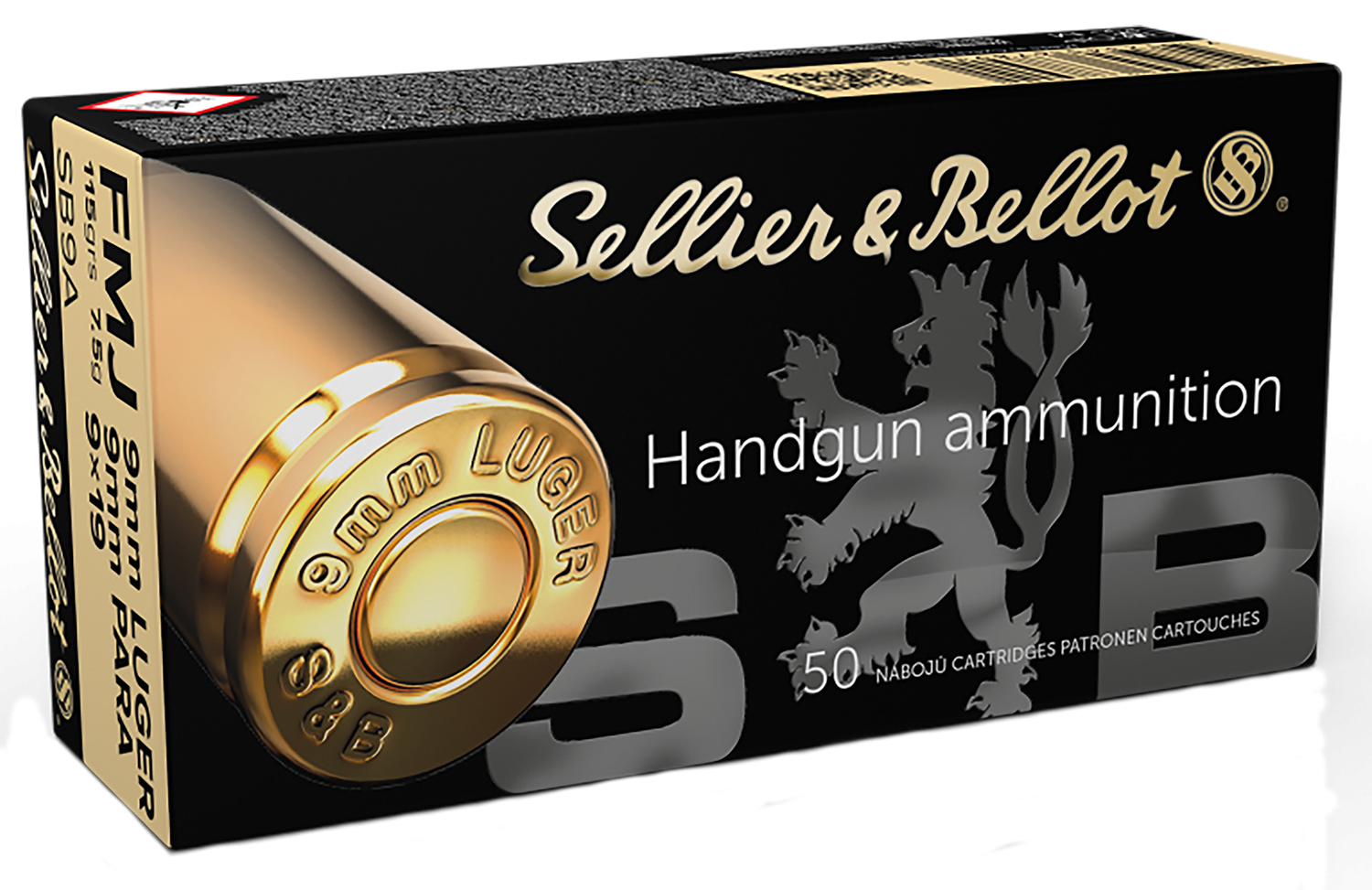 Sellier & Bellot SB9A Handgun Defense 9mm Luger 115 gr Full Metal Jacket (FMJ) 50 Per Box/ 20 Cs