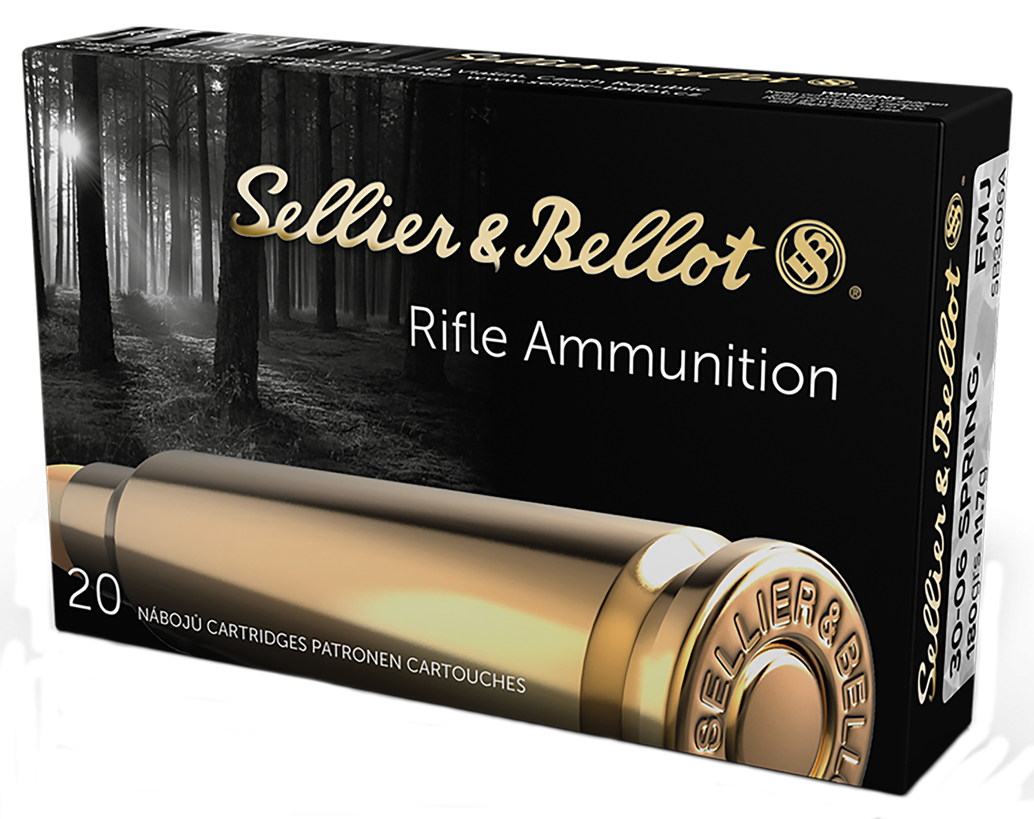 Sellier & Bellot SB3006A Rifle  30 06 Springfield 180 gr Full Metal Jacket 20 Per Box 20 Cs