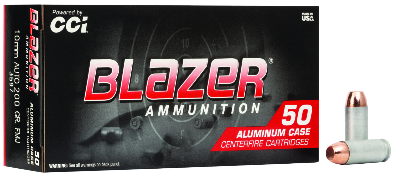 CCI 3597 Blazer Handgun 10mm Auto 200 gr Total Metal Jacket (TMJ) 50 Per Box/ 20 Cs