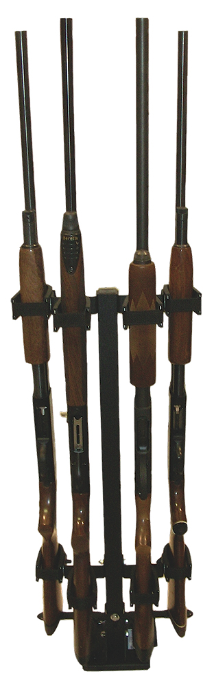 Rugged Gear 10084 Floor Mount Gun Rack  4 Rifle/Shotgun Black Metal