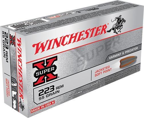 Winchester Ammo X223R Super-X  223 Rem 55 gr Jacketed Soft Point (JSP) 20 Bx/ 10Cs