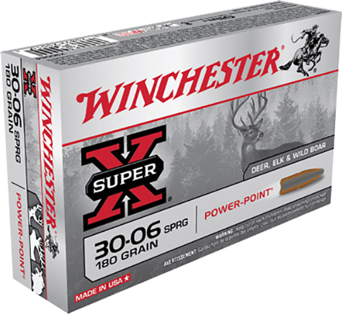 Winchester X30064 Super-X Rifle Ammo 30-06 SPR, Power-Point, 180