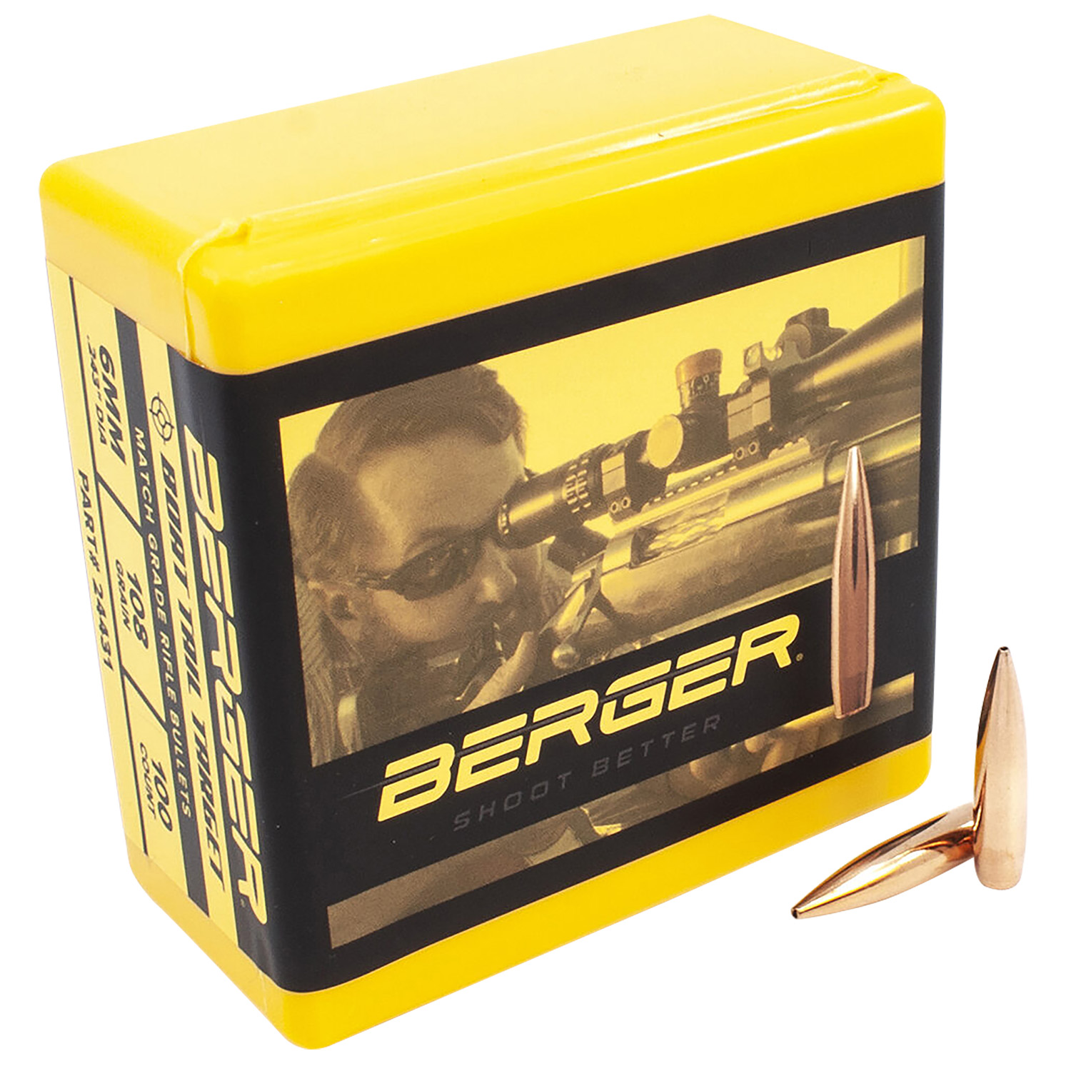 Berger Bullets 24431 Target  6mm .243 108 gr Boat-Tail (BT) 100 Per Box