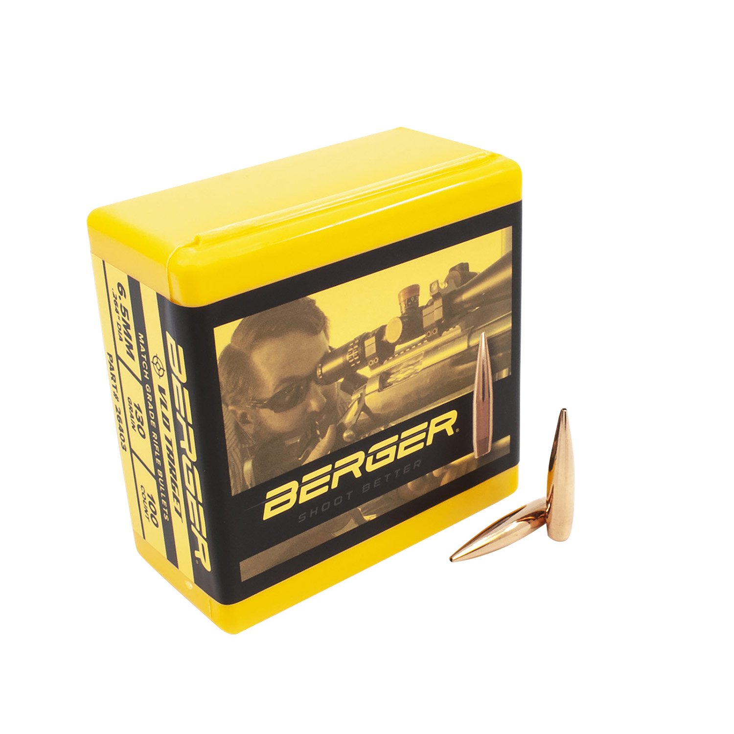 Berger Bullets 26403 VLD Target  6.5mm .264 130 GR Secant Very Low Drag 100 Per Box