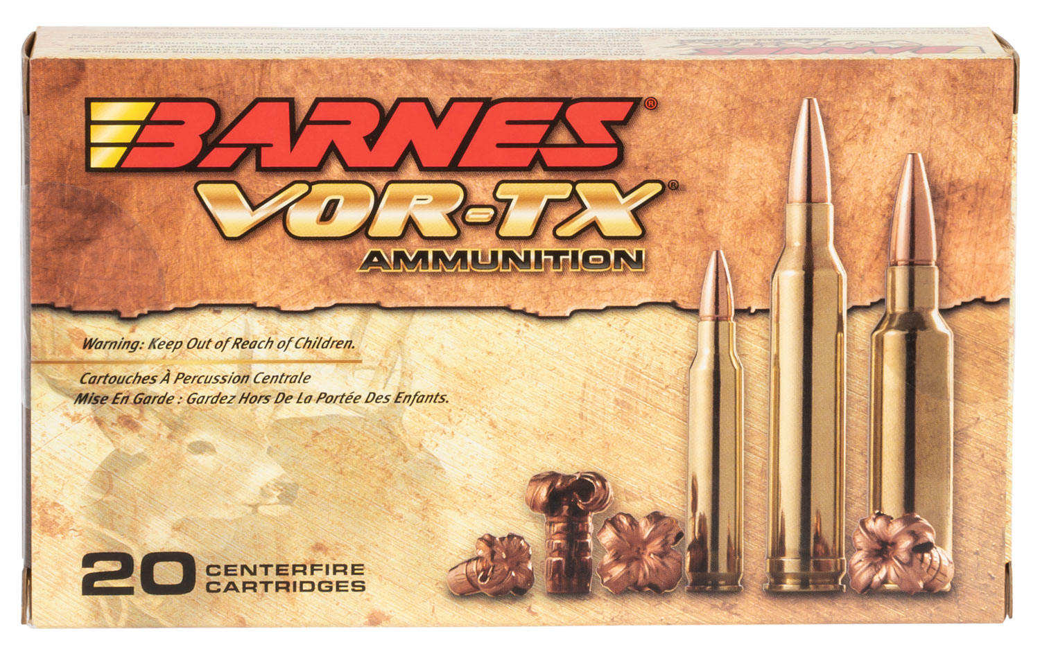 Barnes Bullets 21529 VOR-TX  7mm Rem Mag 160 gr 2950 fps TSX Boat-Tail 20 Bx/10 Cs