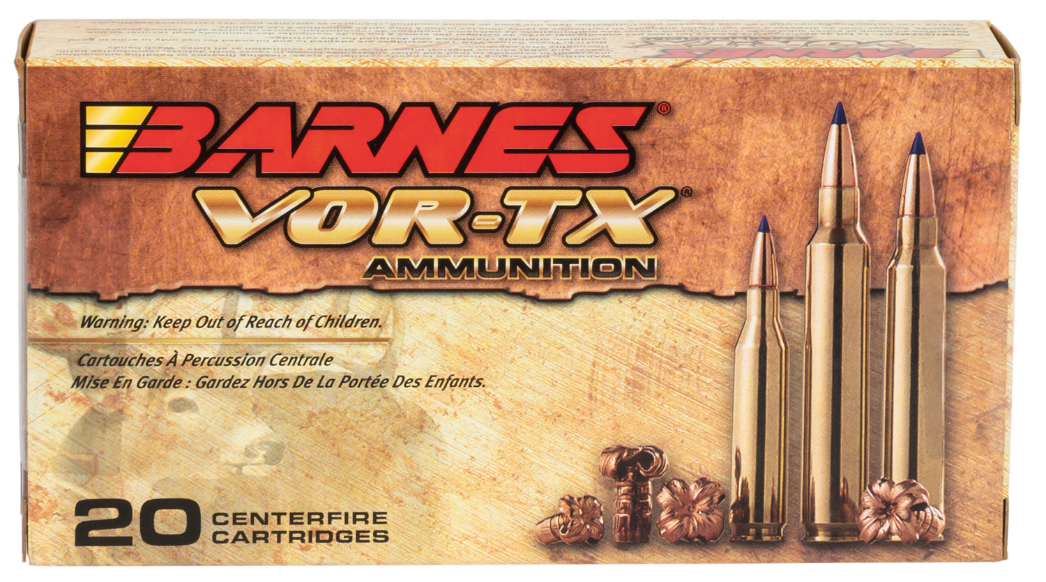 Barnes Bullets 21541 VOR-TX  308 Win 168 gr Tipped TSX Boat-Tail 20 Bx/ 10 Cs
