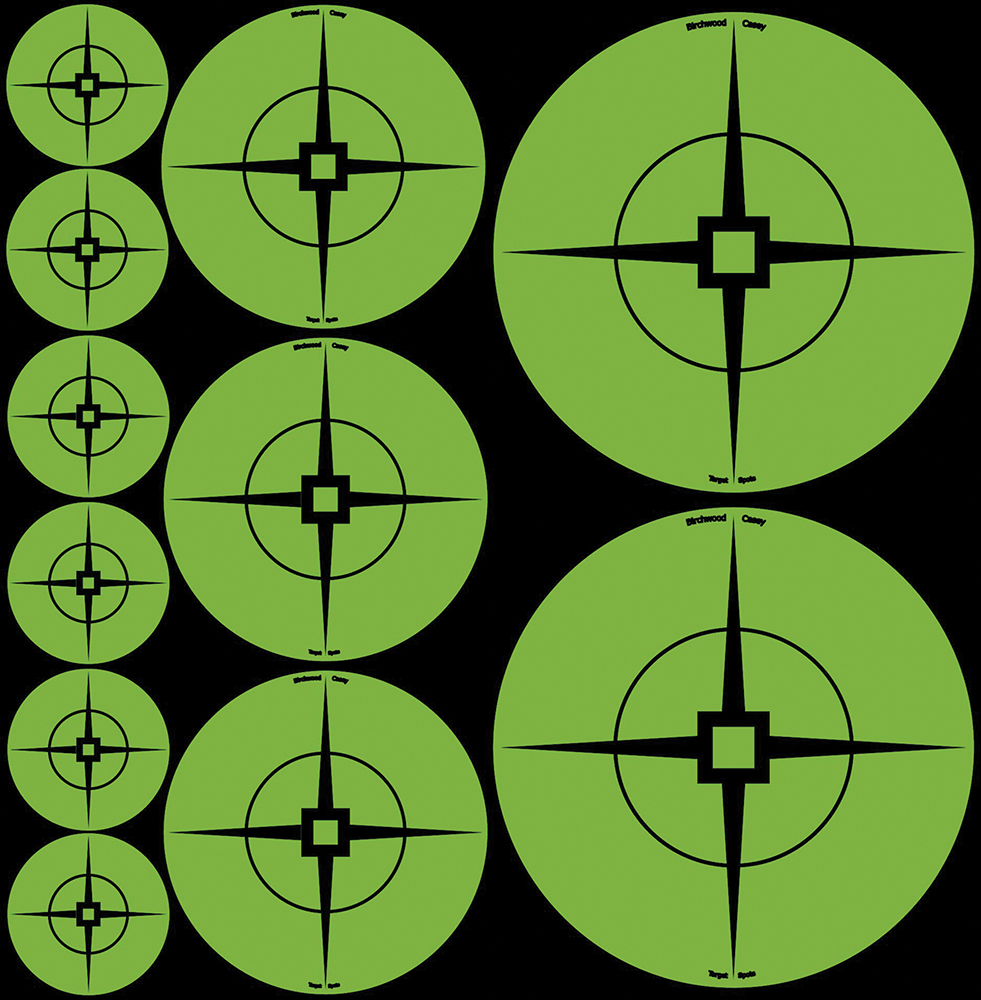 Birchwood Casey 33938 Target Spots  Self-Adhesive Paper Crosshair Black/Green 60 Targets