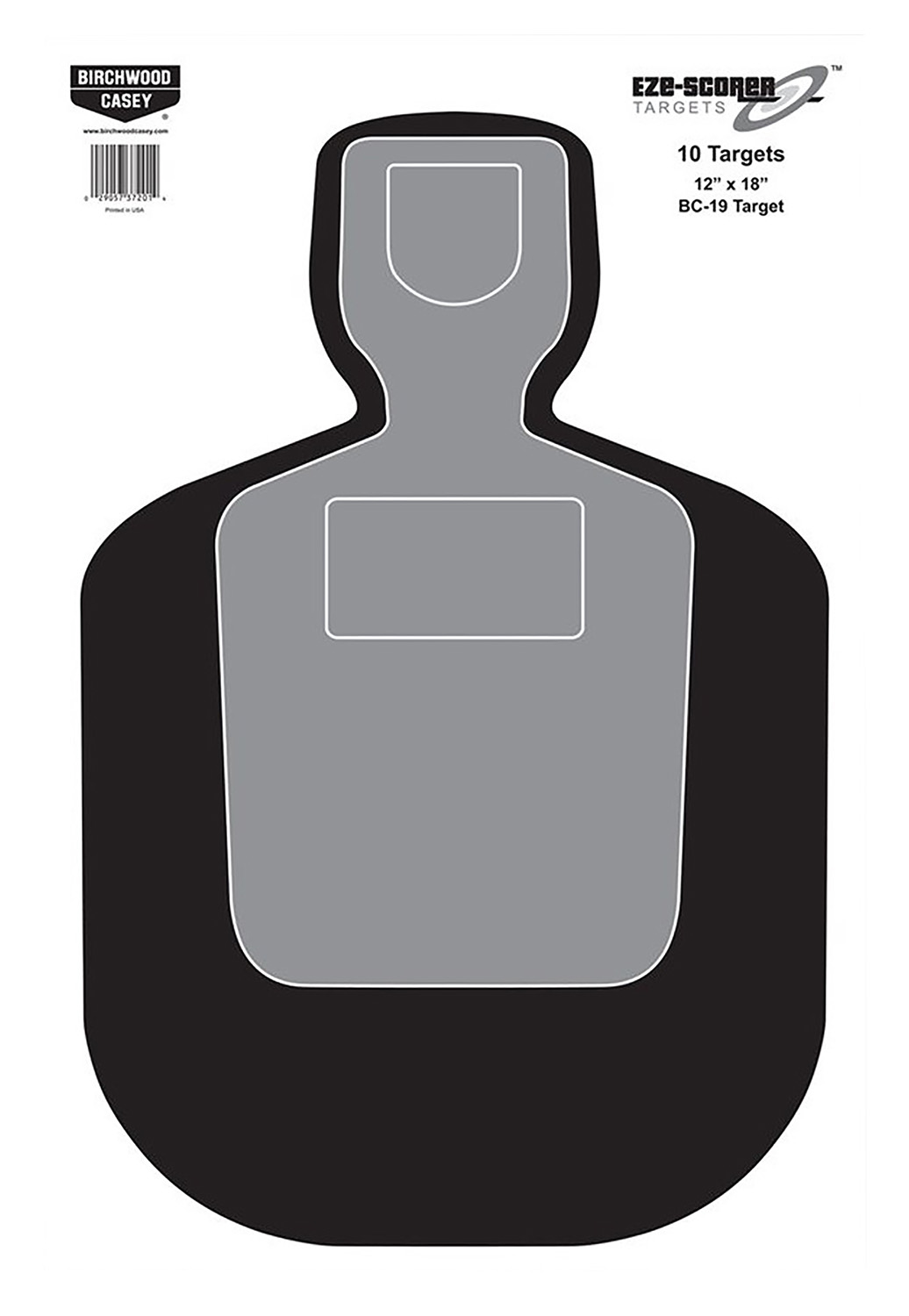 Birchwood Casey EZE-Scorer Target  <br>  BC-19 Silhouette 12x18in. 10 pk.