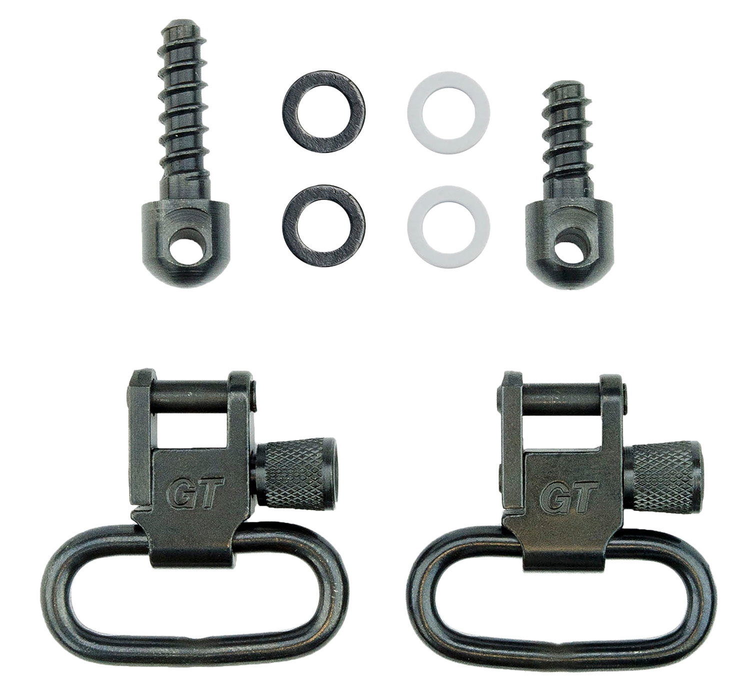 GROVTEC SWIVEL SET WITH TWO WOOD SCREW & SPACERS BLACK