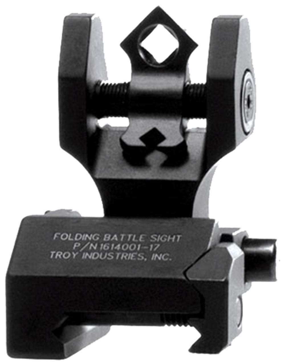Troy Ind SSIGDOARFBT00 Rear Folding BatteleSight Dioptic  Black Hardcoat Anodized for AR-15