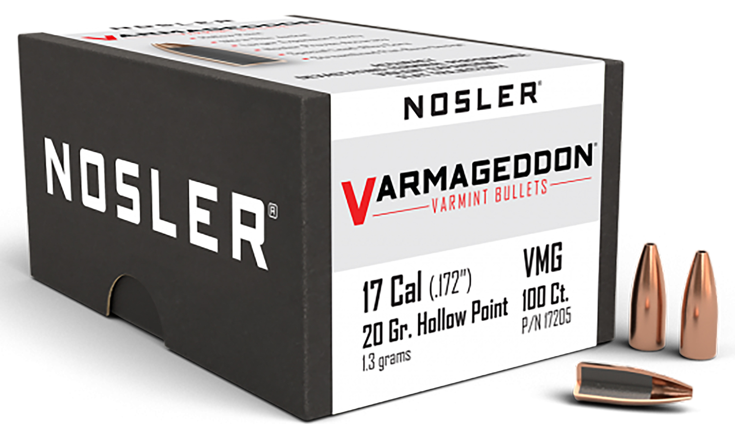 NOSLER BULLETS 17 CAL .172 20GR VARMAGEDDON FBHP 100CT