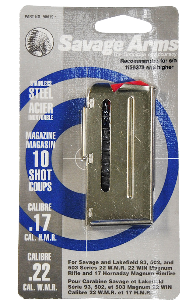 SAVAGE MAGAZINE 93 SERIES .22WMR/.17HMR 10RD STAINLESS
