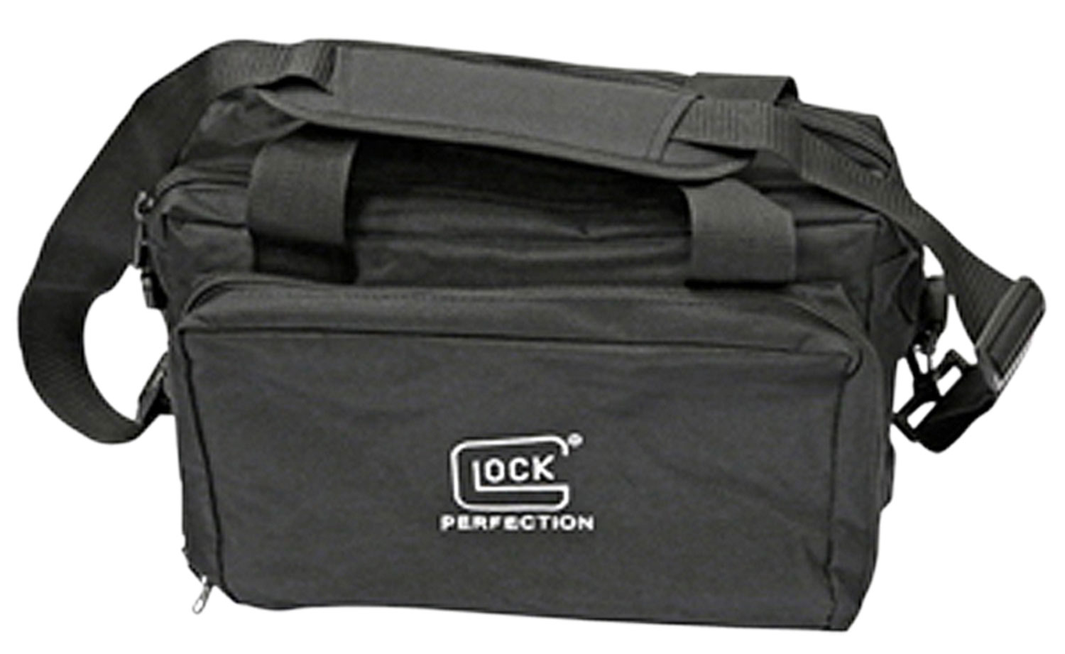 Glock AP60219 Range Bag  Water Resistant Black 600D Polyester with Zippered Pouch, Mag Storage Pockets, & 2