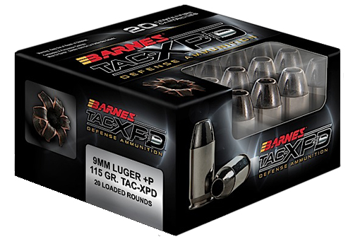Barnes Bullets 21551 TAC-XPD  9mm Luger +P 115 gr Barnes TAC-XP Lead Free 20 Bx/ 10 Cs