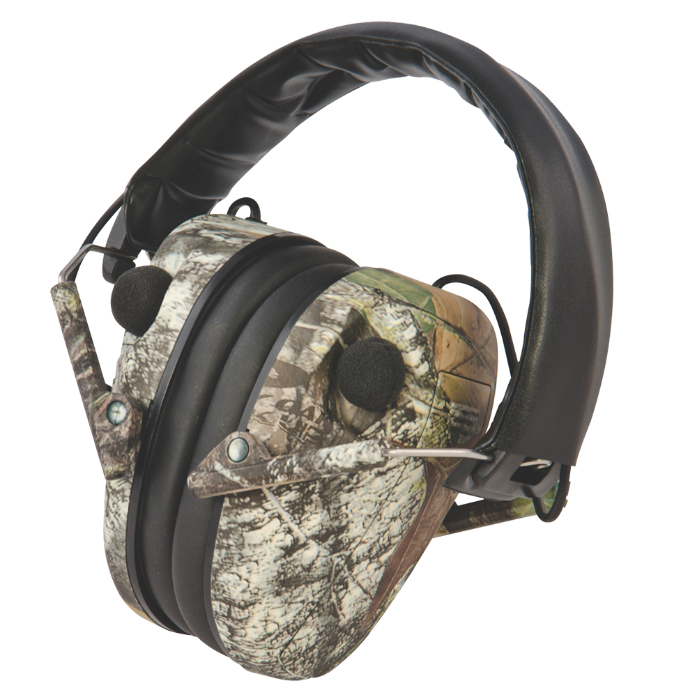 Caldwell 487200 E-Max Electronic Low Profile 23 dB Over the Head Mossy Oak Break-Up Ear Cups with Black Headband & Adjustable Volume Control for Adults