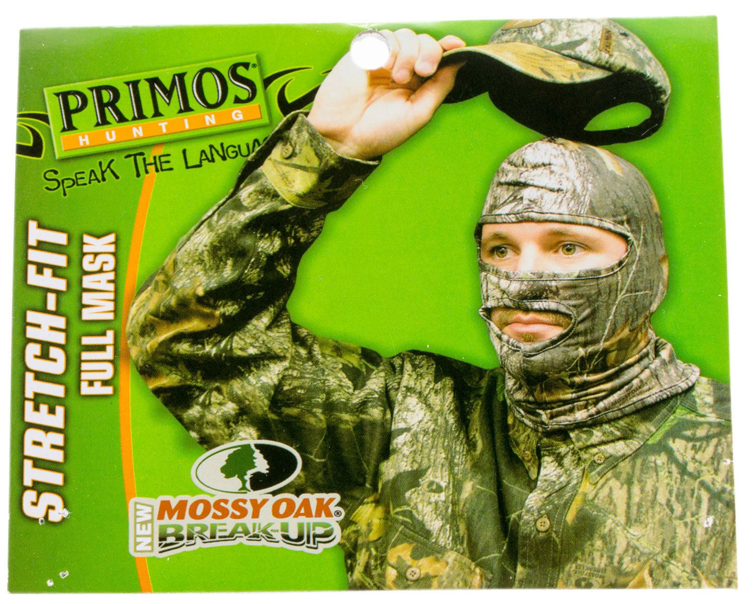 Primos Stretch Fit Full Hood Face Mask  <br>  Mossy Oak Break-Up
