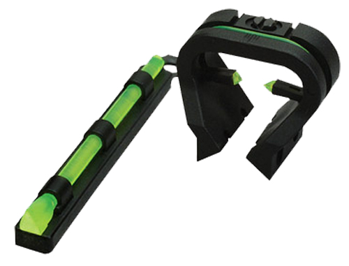 HIVIZ TriViz Front & Rear Shotgun Sight Set  <br>  Shotgun Rib1/4 to 3/8 Green Litepipes