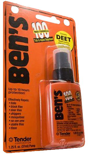 Bens 00067070 100  Odorless Scent 1.25 oz Spray Bottle Repels Ticks & Biting Insects Effective Up to 10 hrs