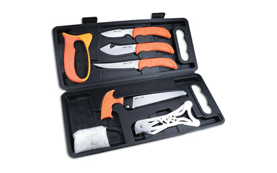 Outdoor Edge WP2 Wild Pak  Multiple Skinner w/Gut Hook/Saw/Caper Plain/Saw 420J2 Stainless Steel Blade FRN Orange Handle